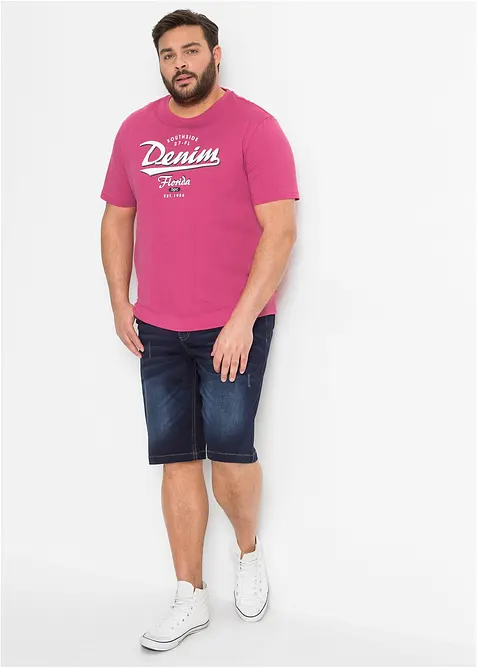 Stretchiga jeansshorts med bekv&auml;mt snitt, Regular Fit, bonprix