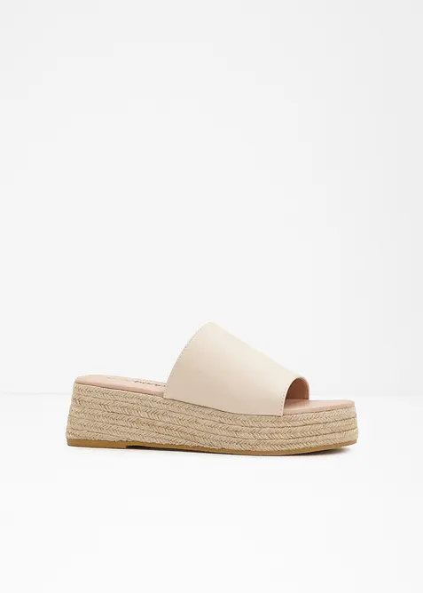 Sandal med platåsula i baststil, bonprix