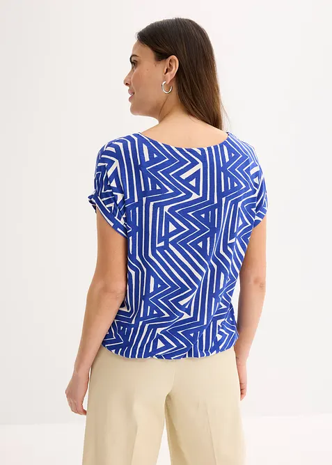 Mönstrad oversizetopp i böljande viskosmix, bonprix