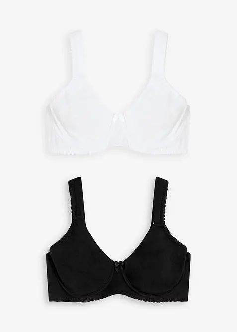 T-shirtbehå i minimizermodell med bygel, med ekologisk bomull (2-pack), bonprix