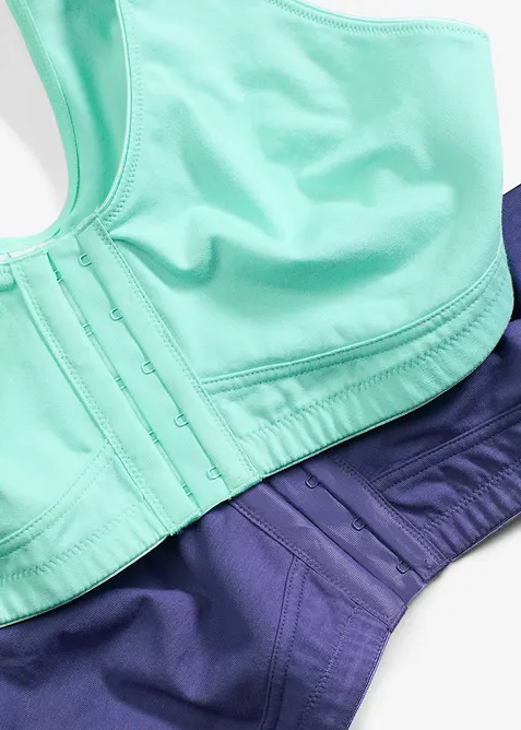 Framknäppt BH utan  bygel med ekologisk bomull (2-pack) , bonprix