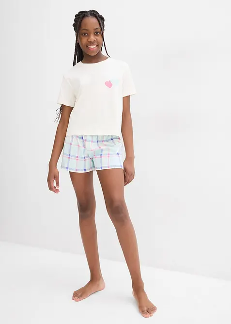 Pyjamas med shorts, av ekologisk bomull (4 delar), bonprix