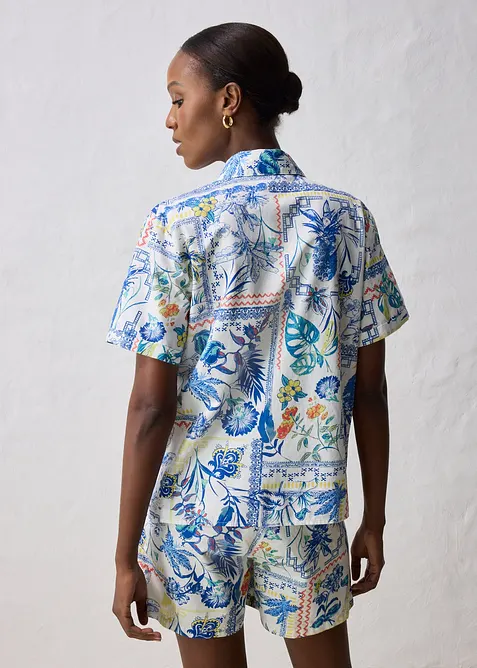 Skjortblus med sidenandel, bonprix