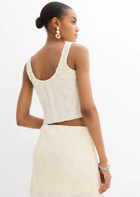 Linne med sn&ouml;rning och strukturyta, bonprix