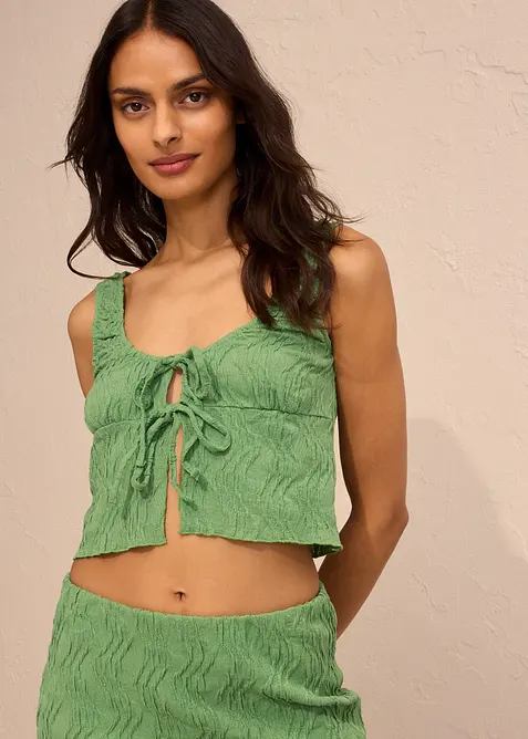 Linne med snörning och strukturyta, bonprix