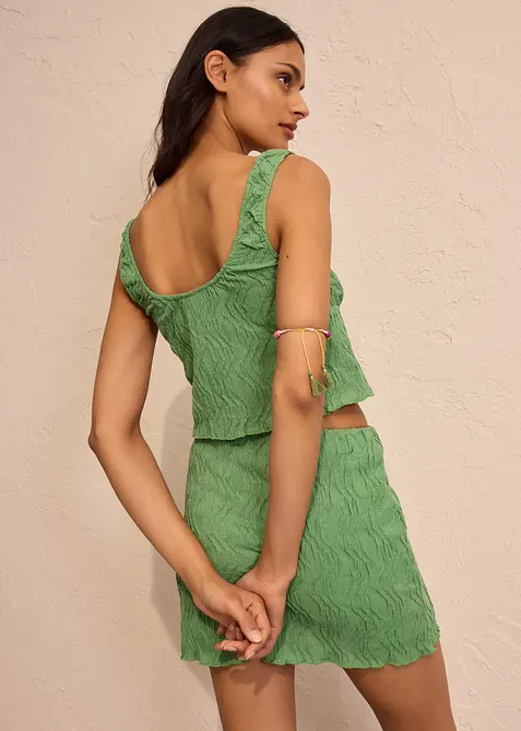 Linne med snörning och strukturyta, bonprix