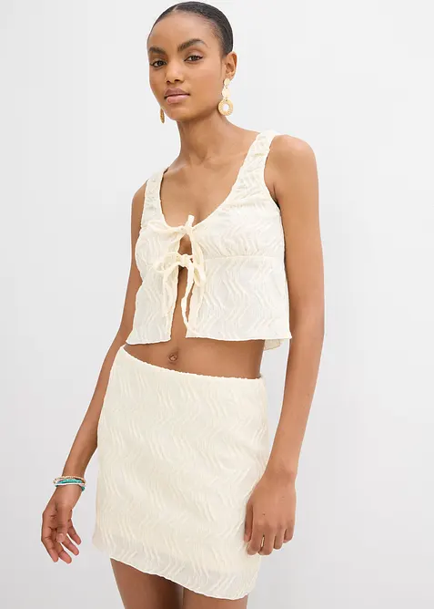 Linne med sn&ouml;rning och strukturyta, bonprix