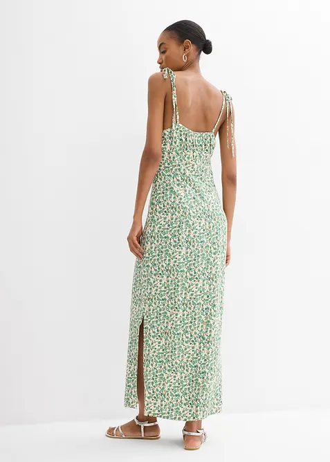 Kl&auml;nning med smala axelband i f&ouml;ljsam viskos, bonprix