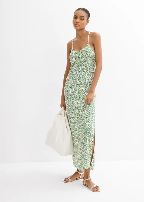 Kl&auml;nning med smala axelband i f&ouml;ljsam viskos, bonprix