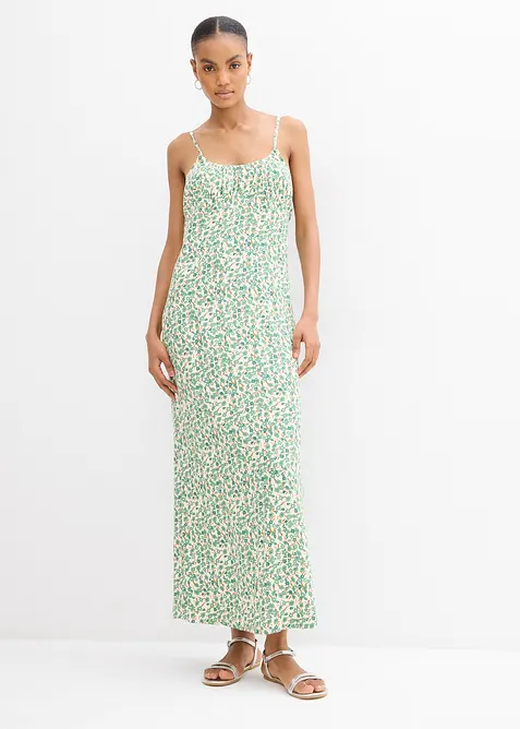 Kl&auml;nning med smala axelband i f&ouml;ljsam viskos, bonprix