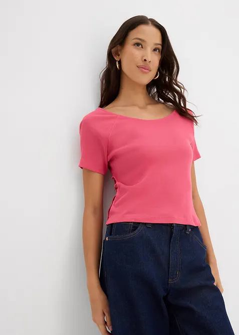 Figurnära topp i ren ekologisk bomull, bonprix