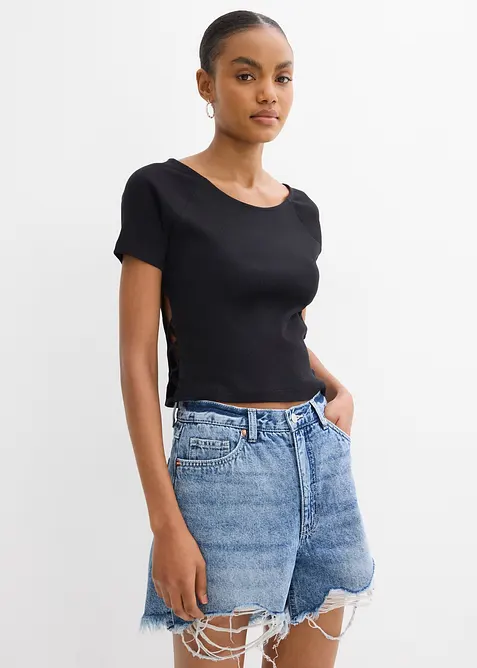 Figurnära topp i ren ekologisk bomull, bonprix