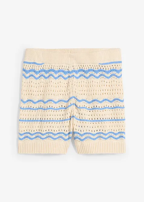 Stickade shorts i luftig bomulls- och linnemix, bonprix