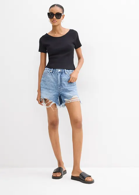 Figurnära topp i ren ekologisk bomull, bonprix