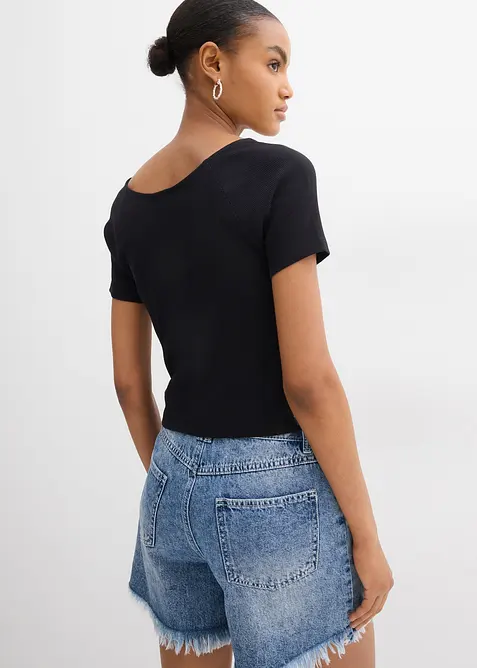 Figurnära topp i ren ekologisk bomull, bonprix