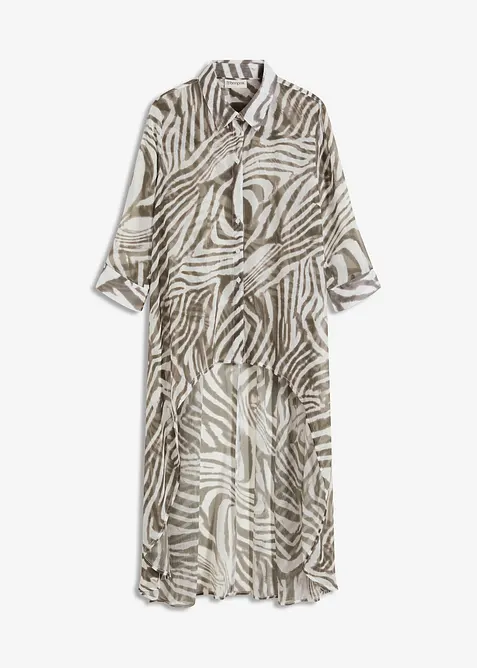 Lång blus i chiffong, bonprix