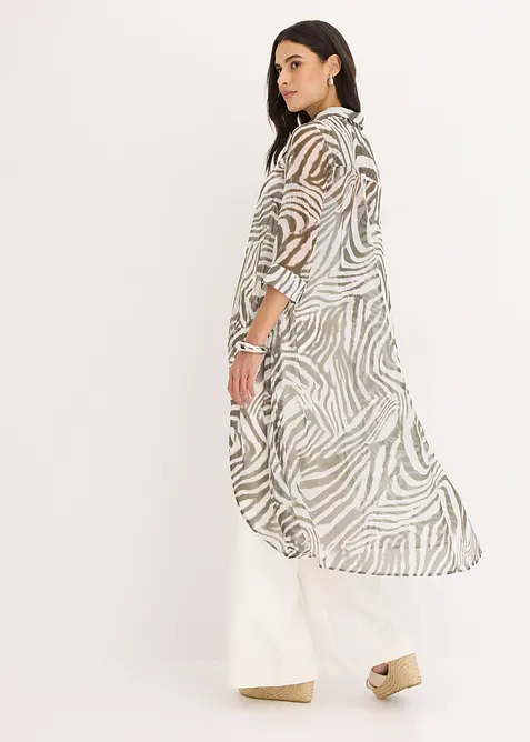 Lång blus i chiffong, bonprix