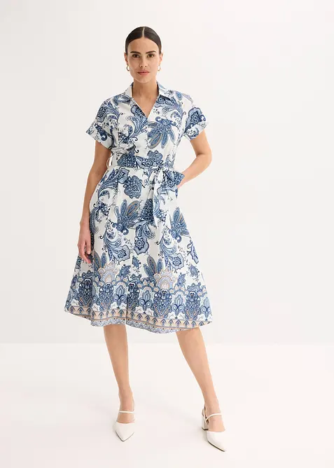 Klänning med knytband, bonprix