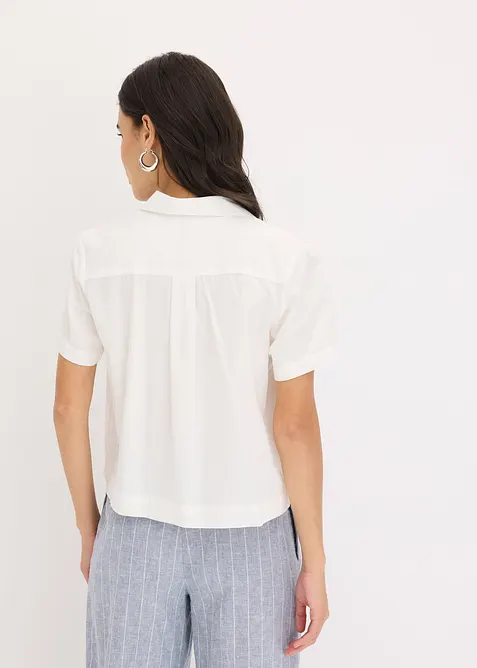 Kort blus i bomullspoplin, bonprix