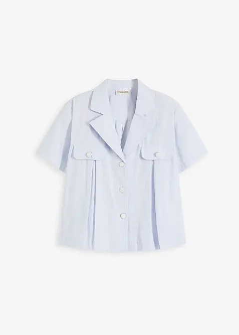 Kort blus i bomullspoplin, bonprix