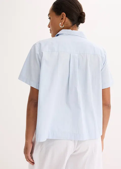 Kort blus i bomullspoplin, bonprix