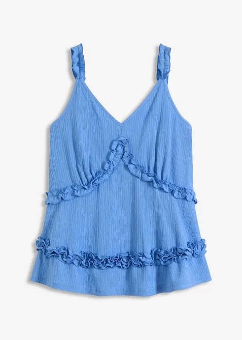 Linne med smala axelband och rysch, bonprix