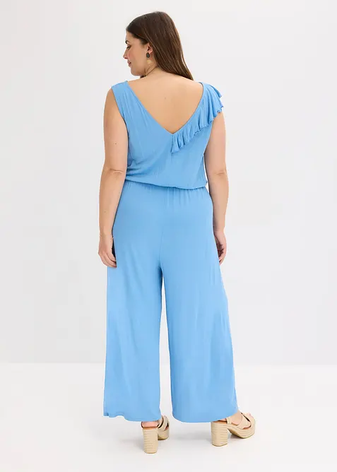 Jerseyjumpsuit med volang, bonprix