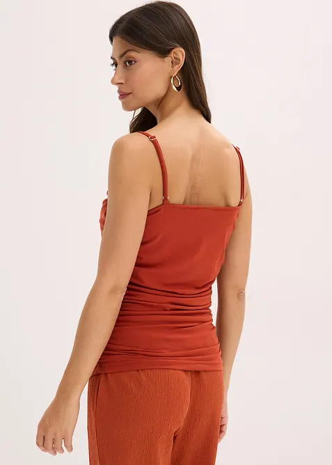 Linne med smala axelband och rynk, bonprix