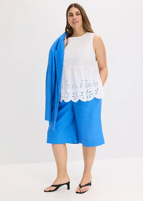 Bluslinne med slits och hålbroderi, bonprix