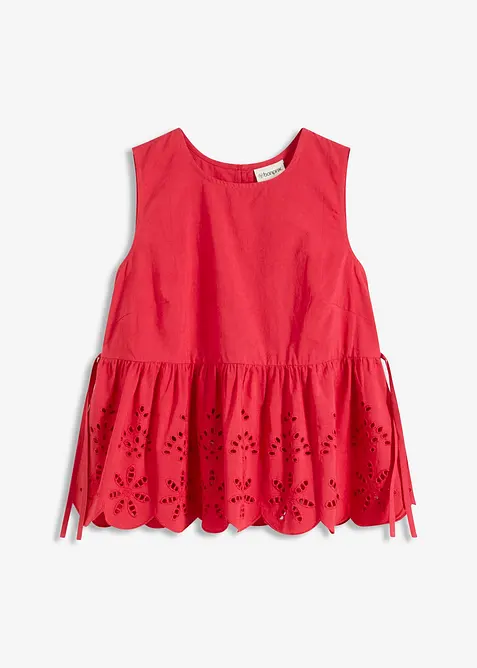 Bluslinne med slits och h&aring;lbroderi, bonprix