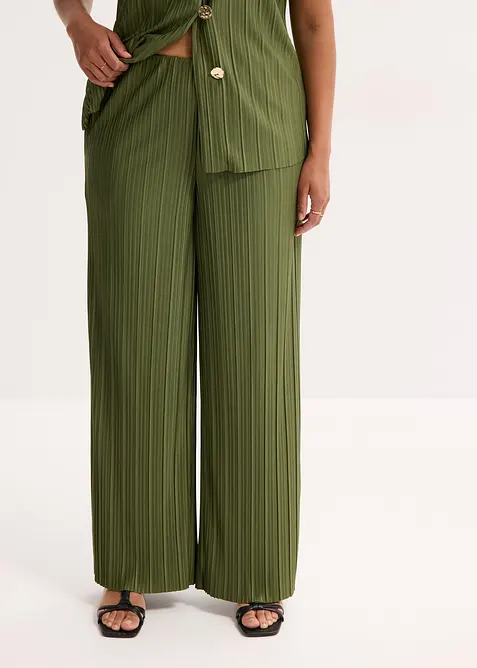 Plisserad jerseybyxa, bonprix