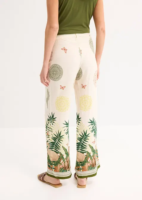 Vid viskosbyxa med b&aring;rdm&ouml;nster, bonprix