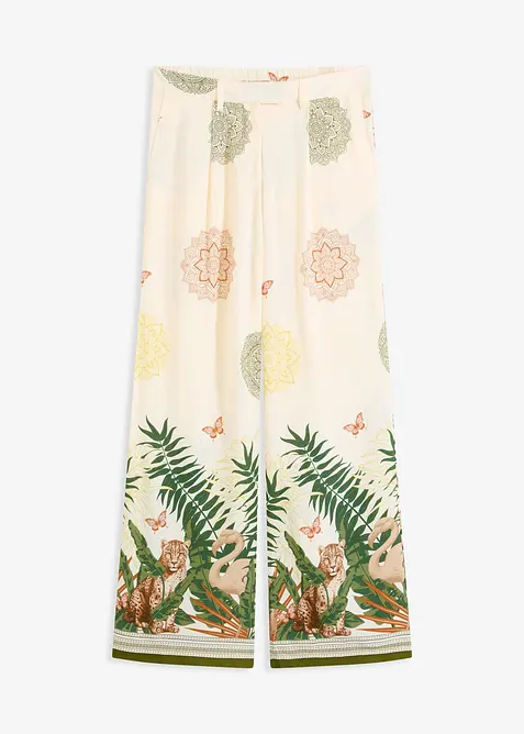 Vid viskosbyxa med b&aring;rdm&ouml;nster, bonprix