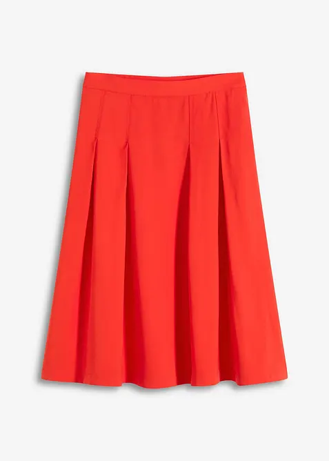 Veckad kjol i mjuk viskosmix, bonprix