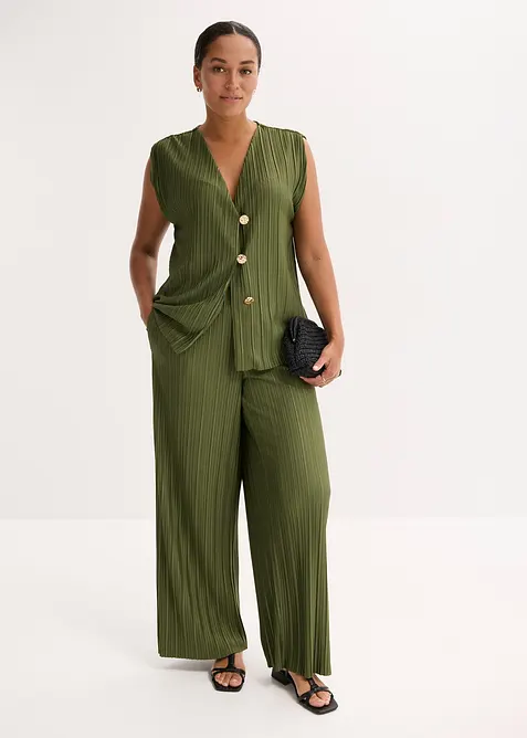 Plisserad jerseybyxa, bonprix