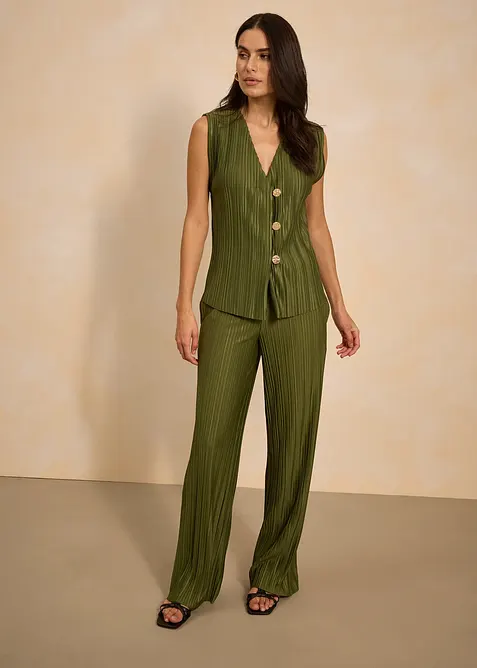 Plisserad jerseybyxa, bonprix