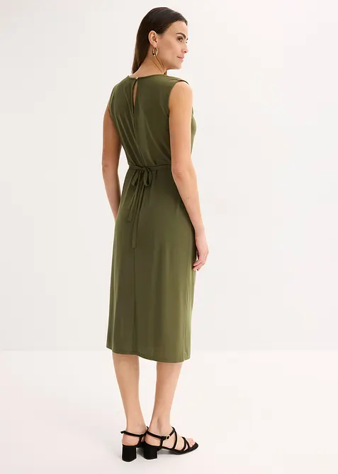 Jerseyklänning med skärp (2 delar), bonprix