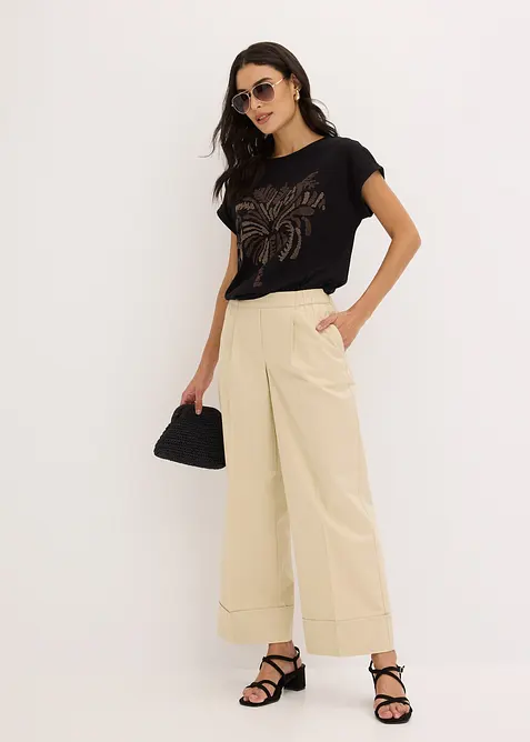 Topp av bomull, med nitapplikation, bonprix