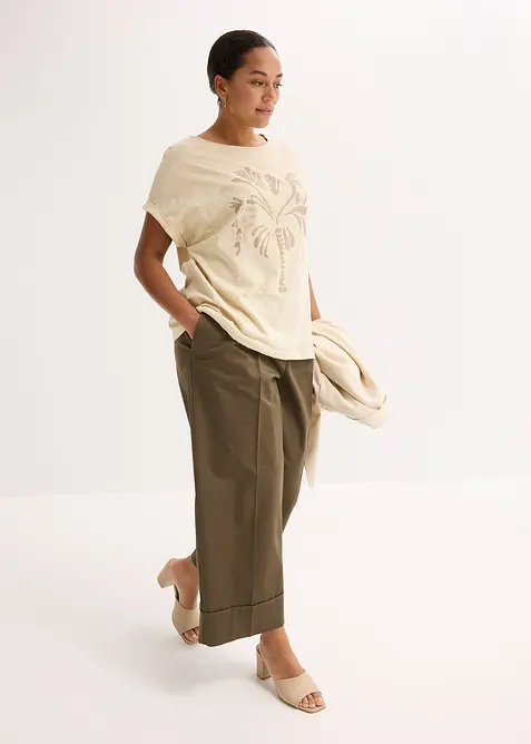 Topp av bomull, med nitapplikation, bonprix