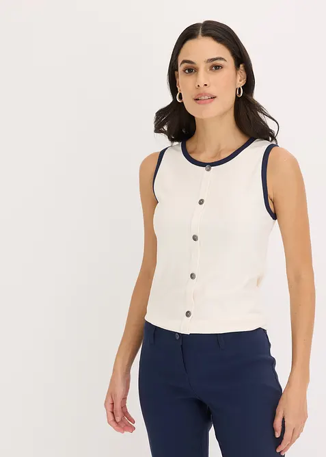 Jerseylinne med kontrasterande kant, bonprix