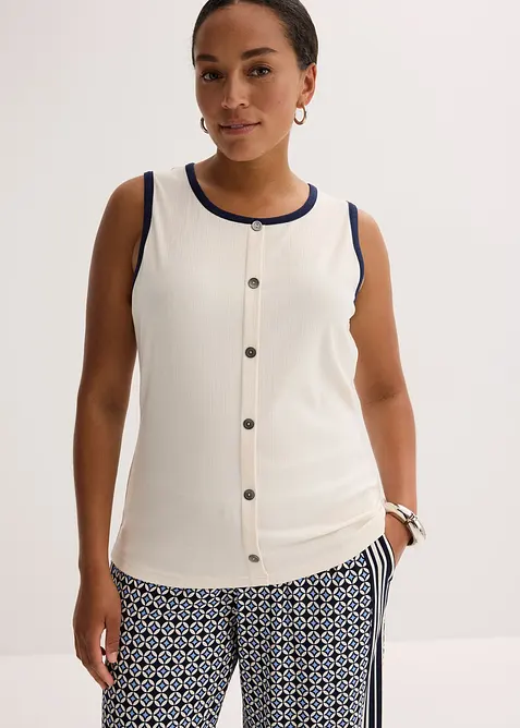 Jerseylinne med kontrasterande kant, bonprix