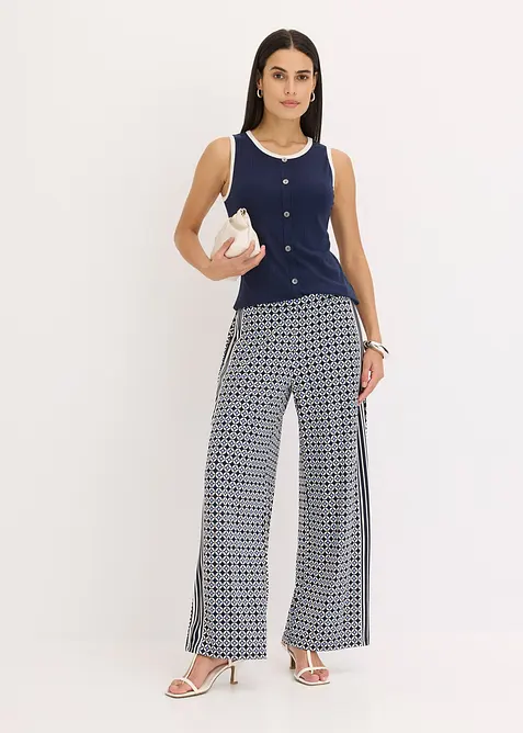 Jerseylinne med kontrasterande kant, bonprix