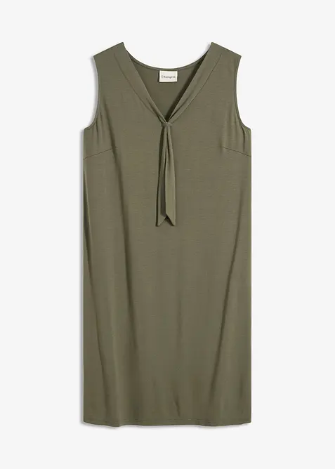 Jerseyklänning med knytband, bonprix