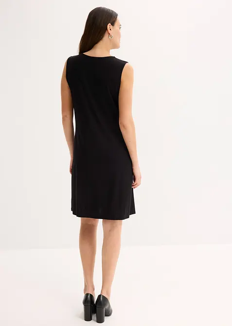 Jerseyklänning med knytband, bonprix