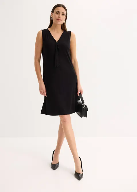 Jerseyklänning med knytband, bonprix