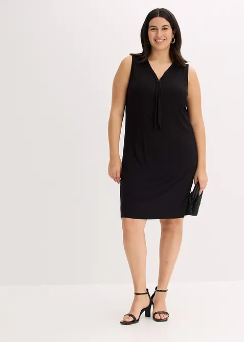 Jerseykl&auml;nning med knytband, bonprix