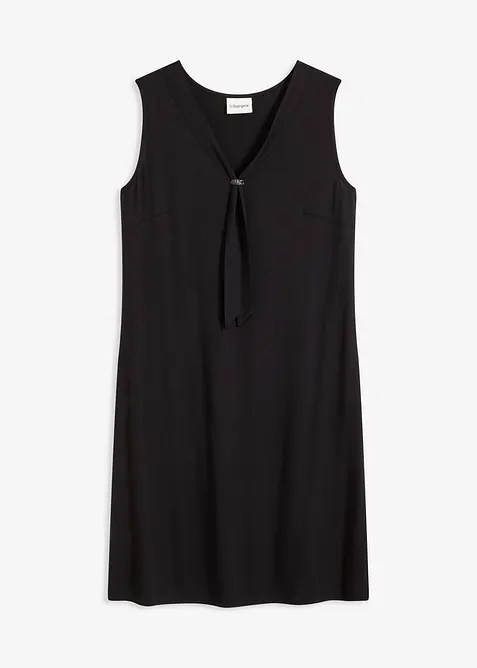 Jerseyklänning med knytband, bonprix