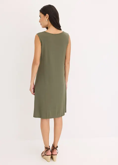 Jerseyklänning med knytband, bonprix