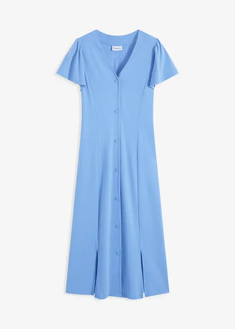 Trikåklänning med slits, bonprix