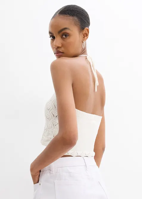 Stickat halternecklinne, bonprix